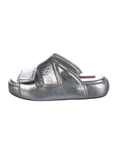 Pre-owned Simon Miller Patent Leather Slides In Silver