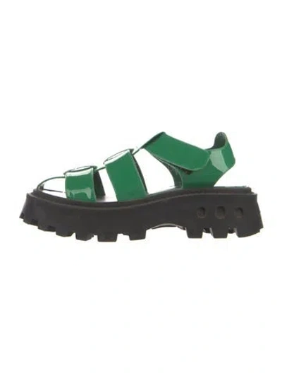 Pre-owned Simon Miller Patent Leather Slingback Sandals In Green