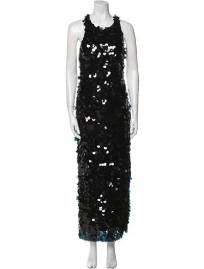 Pre-owned Simon Miller Patterned Long Dress In Black