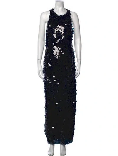 Pre-owned Simon Miller Patterned Long Dress In Black