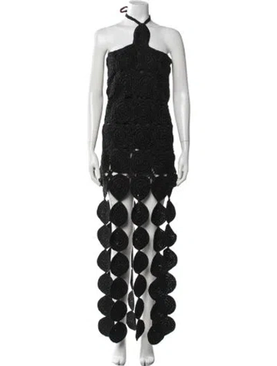 Pre-owned Simon Miller Patterned Long Dress In Black