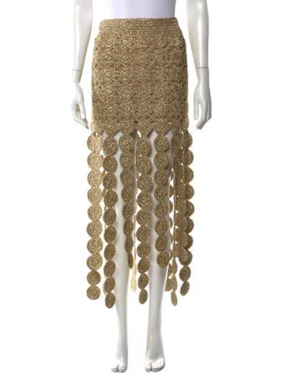 Pre-owned Simon Miller Patterned Long Skirt In Gold