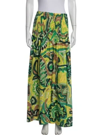Pre-owned Simon Miller Patterned Long Skirt In Green