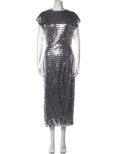 Pre-owned Simon Miller Patterned Midi Length Dress W/ Tags In Blue