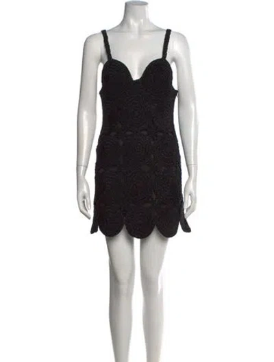 Pre-owned Simon Miller Patterned Mini Dress In Black