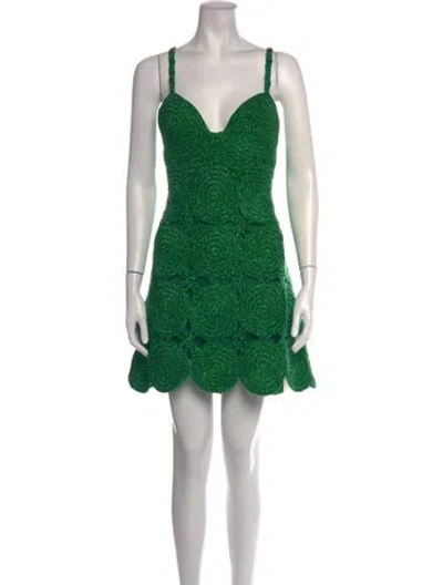 Pre-owned Simon Miller Patterned Mini Dress W/ Tags In Green
