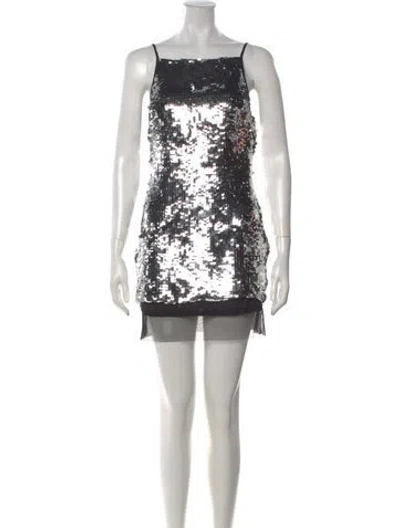 Pre-owned Simon Miller Patterned Mini Dress In White