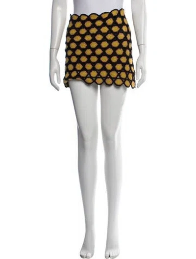 Pre-owned Simon Miller Patterned Mini Skirt In Black/yellow