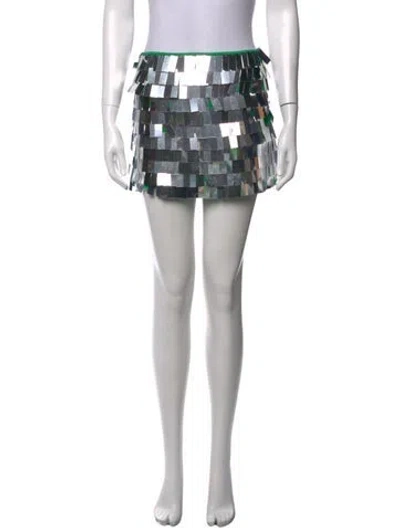 Pre-owned Simon Miller Patterned Mini Skirt In Green