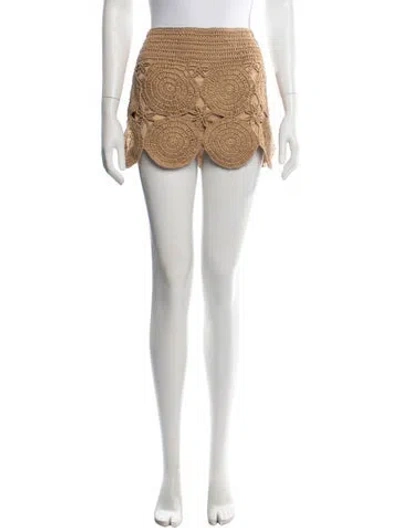 Pre-owned Simon Miller Patterned Mini Skirt In Metallic/silver