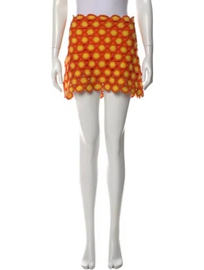 Pre-owned Simon Miller Patterned Mini Skirt In Orange