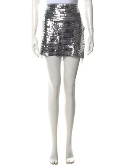 Pre-owned Simon Miller Patterned Mini Skirt W/ Tags In Grey/metallic