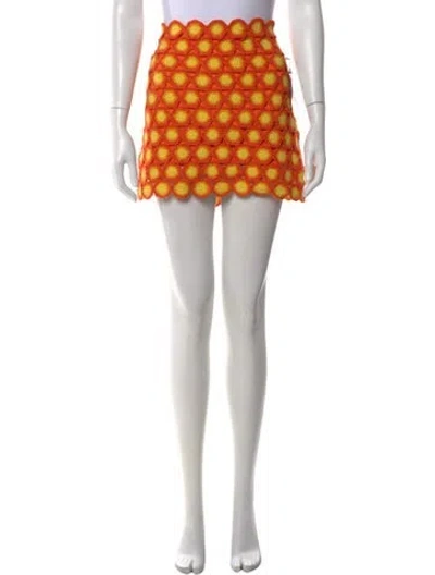 Pre-owned Simon Miller Patterned Mini Skirt W/ Tags In Orange