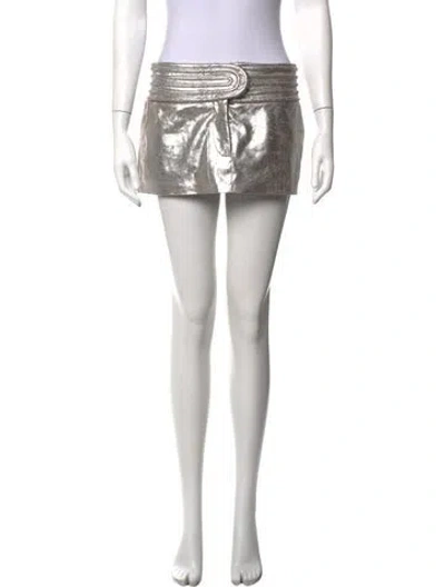 Pre-owned Simon Miller Patterned Mini Skirt In White