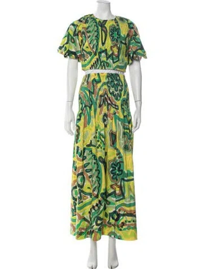 Pre-owned Simon Miller Patterned Skirt Set In Green