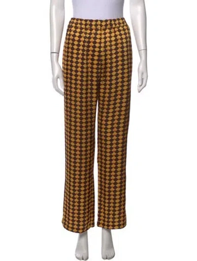 Pre-owned Simon Miller Patterned Wide Leg Pants In Yellow