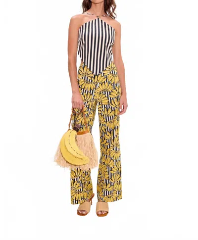 Simon Miller Pia Poplin Pant In Banana Stripe In Multi