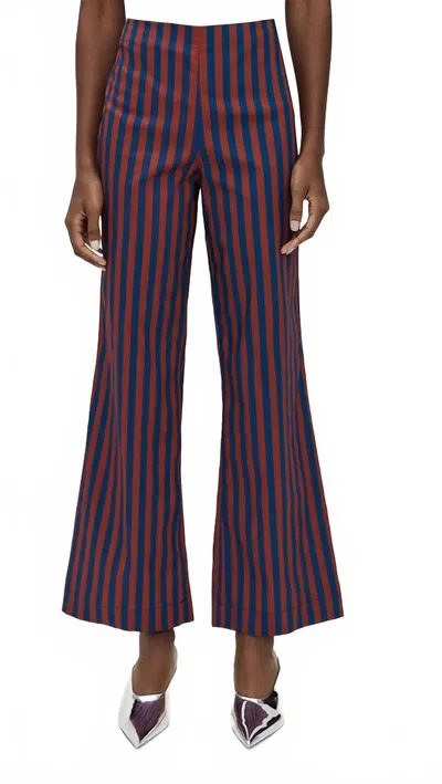 Simon Miller Pia Poplin Pant In Navy / Henna In Pink