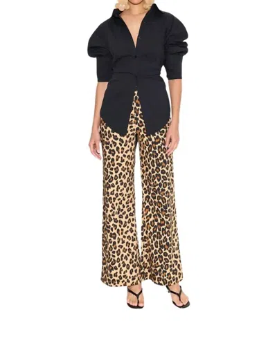 Simon Miller Pia Poplin Pants In Cheetah In Brown