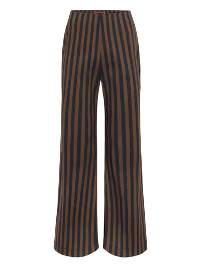 Simon Miller Pia Striped Poplin Trousers In Brown