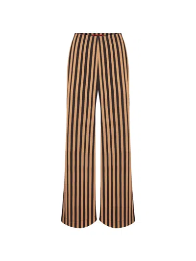 Simon Miller Pia Striped Poplin Trousers In Brown
