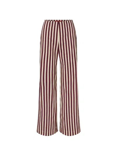 Simon Miller Pia Striped Poplin Trousers In Red