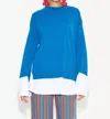 Simon Miller Pip Poplin Combo Sweater In Vivid Sky/macadamia In Blue