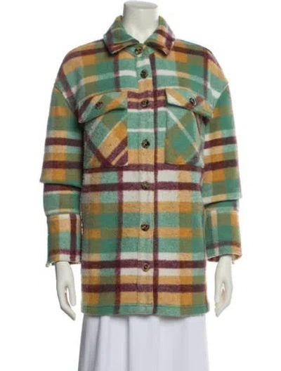 Pre-owned Simon Miller Plaid Print Jacket In Green