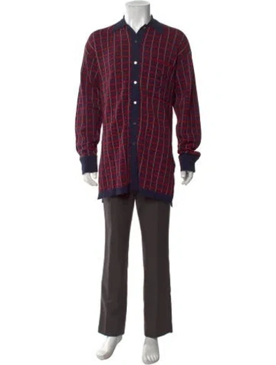 Pre-owned Simon Miller Plaid Print Long Sleeve Shirt In Red