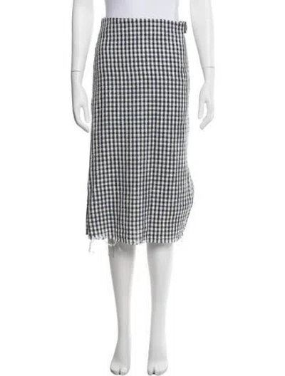 Pre-owned Simon Miller Plaid Print Midi Length Skirt In Blue