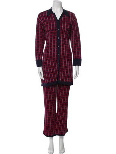 Pre-owned Simon Miller Plaid Print Pant Set In Red