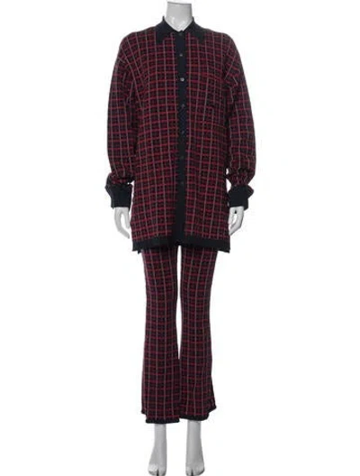 Pre-owned Simon Miller Plaid Print Pant Set In Red