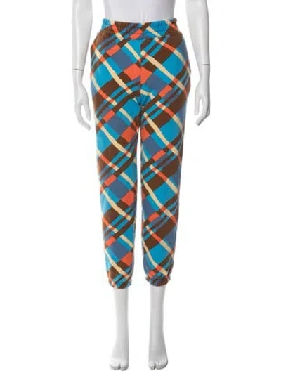 Pre-owned Simon Miller Plaid Print Sweatpants In Blue