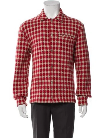 Pre-owned Simon Miller Plaid Print Trucker Jacket In Red