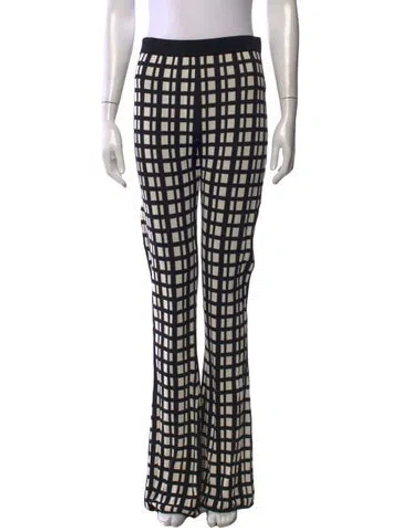 Pre-owned Simon Miller Plaid Print Wide Leg Pants In Black