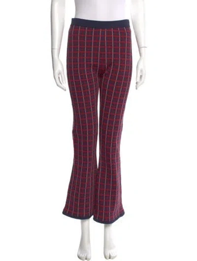 Pre-owned Simon Miller Plaid Print Wide Leg Pants In Multi