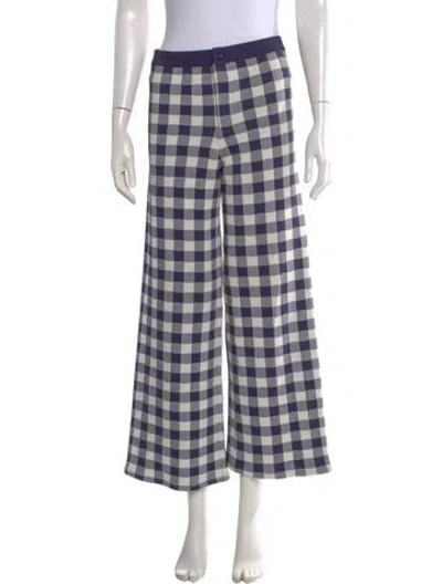 Pre-owned Simon Miller Plaid Print Wide Leg Pants In Multi