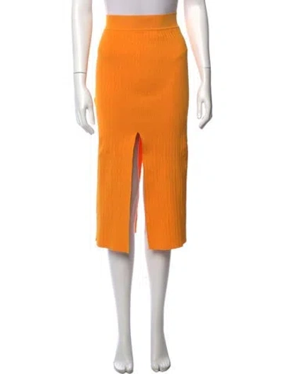 Pre-owned Simon Miller Pleated Accents Midi Length Skirt W/ Tags In Orange