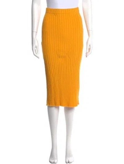 Pre-owned Simon Miller Pleated Accents Midi Length Skirt In Yellow