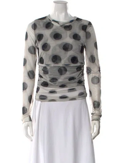 Pre-owned Simon Miller Polka Dot Print Crew Neck Top W/ Tags In Neutral