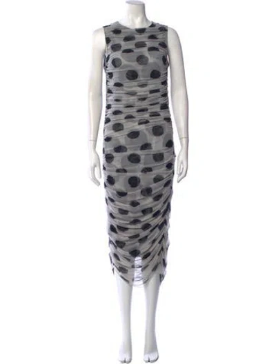 Pre-owned Simon Miller Polka Dot Print Midi Length Dress In Grey