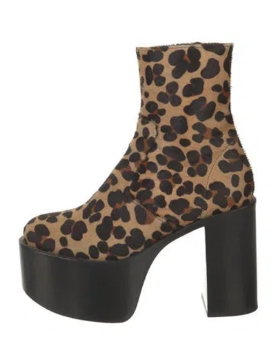 Pre-owned Simon Miller Ponyhair Animal Print Boots In Neutrals