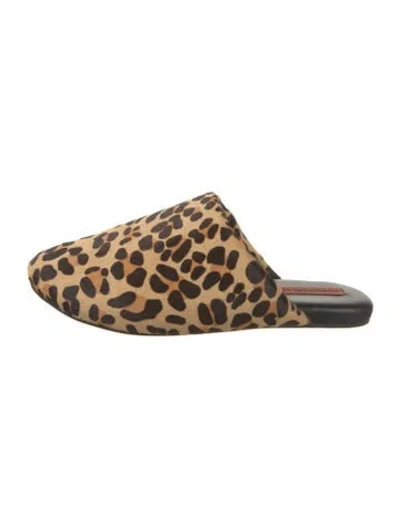 Pre-owned Simon Miller Ponyhair Animal Print Mules In Neutral