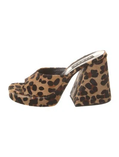 Pre-owned Simon Miller Ponyhair Animal Print Sandals In Brown