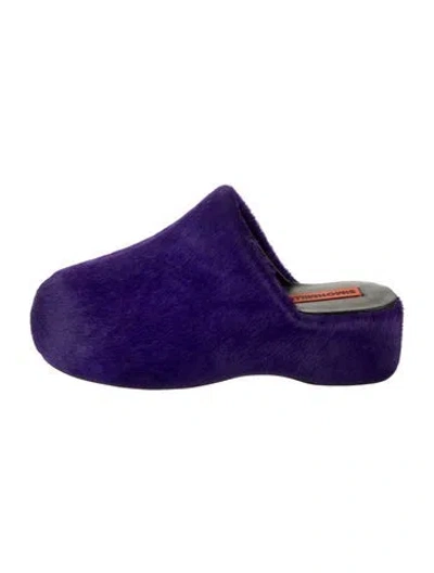 Pre-owned Simon Miller Ponyhair Mules In Purple