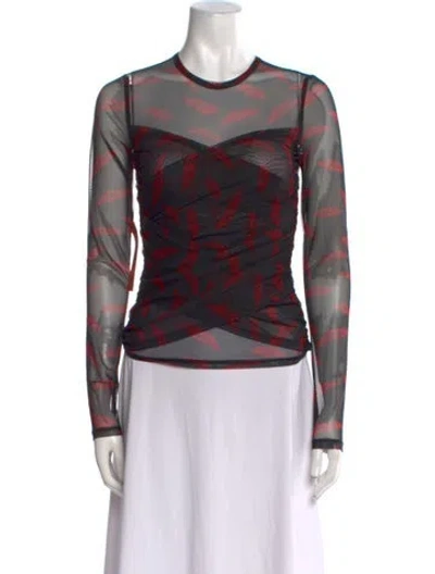 Pre-owned Simon Miller Printed Crew Neck Top W/ Tags In Red