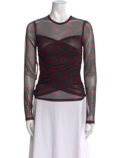 Pre-owned Simon Miller Printed Crew Neck Top W/ Tags In Red