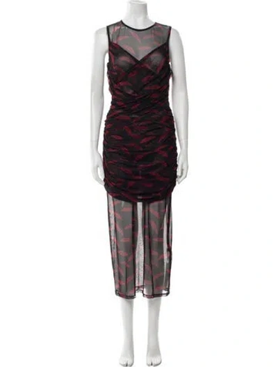 Pre-owned Simon Miller Printed Long Dress In Black