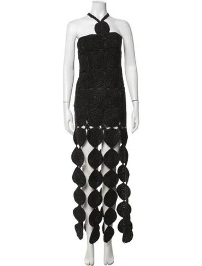 Pre-owned Simon Miller Printed Long Dress In Black