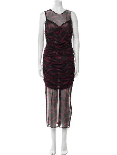 Pre-owned Simon Miller Printed Long Dress W/ Tags In Black